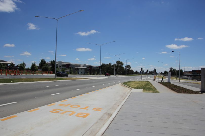 Aikman Drive, Belconnen. The duplication project has been completed ahead of the new hospital at the University of Canberra. Photo: Supplied
