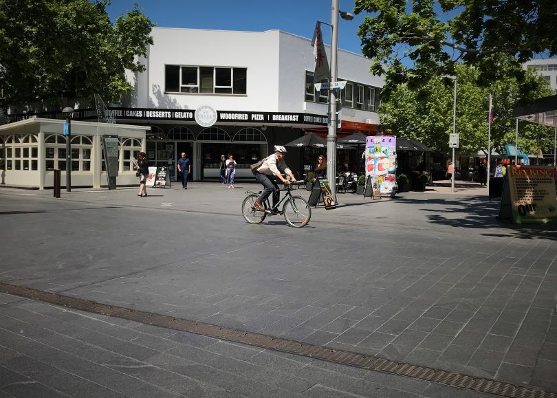 Man on bicycle in the City