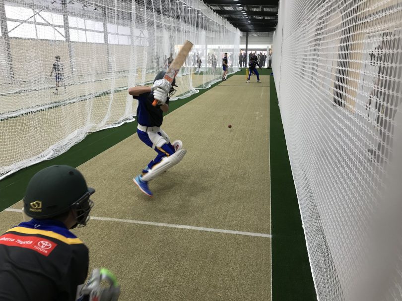 cricketers in nets