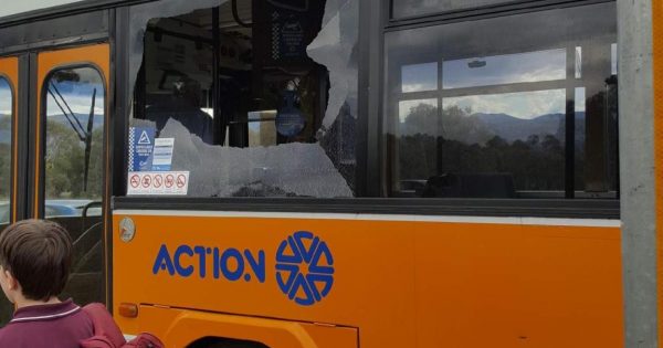 Schoolchildren showered with glass as bus window blows out