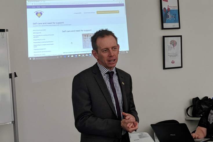 Minister Shane Rattenbury at the launch of the Borderline in the ACT website