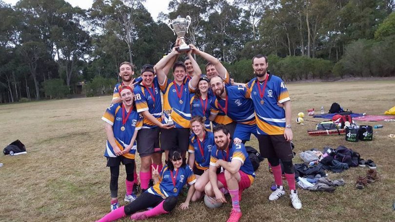 The victorious ANU Owls, the only Canberra-based Quidditch team. Photo: Quidditch Australia. 