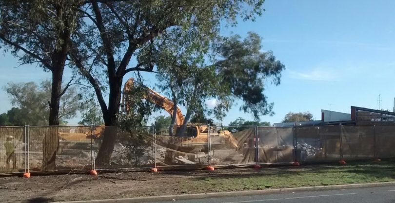 Demolition work at the site earlier in the year. It is now complete. Photo: Ian Bushnell