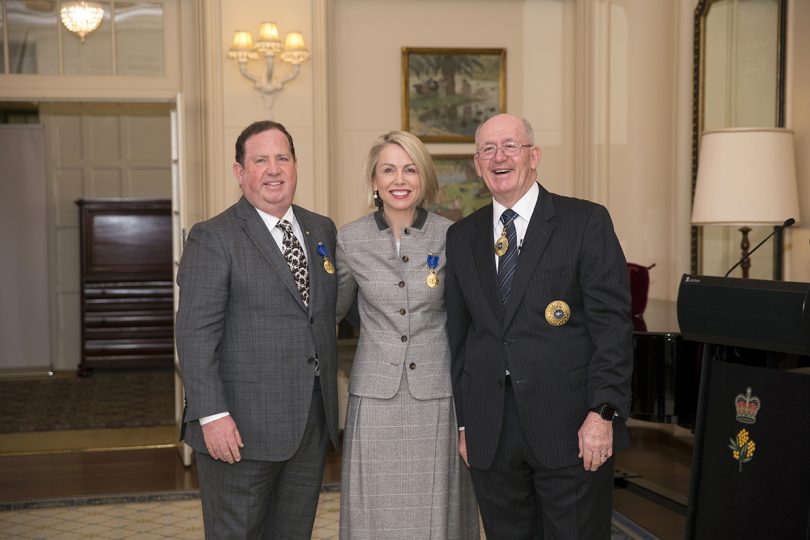 Richard Rolfe AM and Debbie Rolfe AM with the Governor General of Australia, Sir Peter Cosgrove AK MC (Retd). Photo: Supplied.