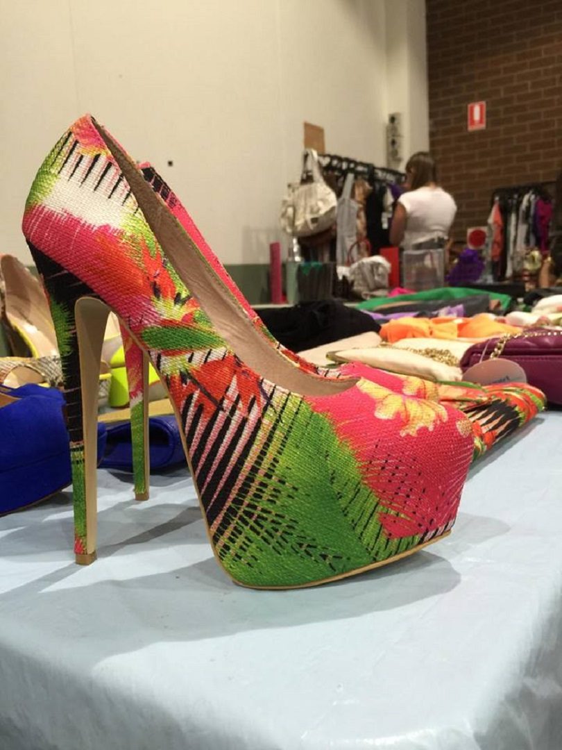 An exotic pair of high heels at Canberra Fashion Market.