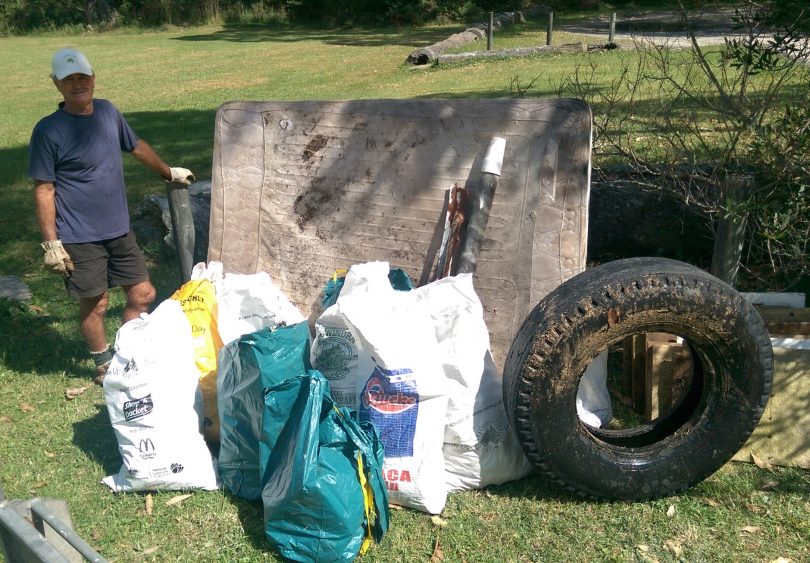 Paul May from Durras Community Association getting involved in Clean Up Australia Day. Photo: Eurobodalla Shire Council