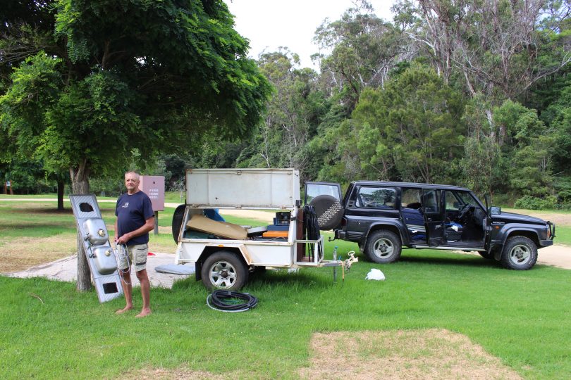 It's a slow pack up for Stuart, who is a plumbing and gas inspector for the ACT Government. Photo: Ian Campbell.