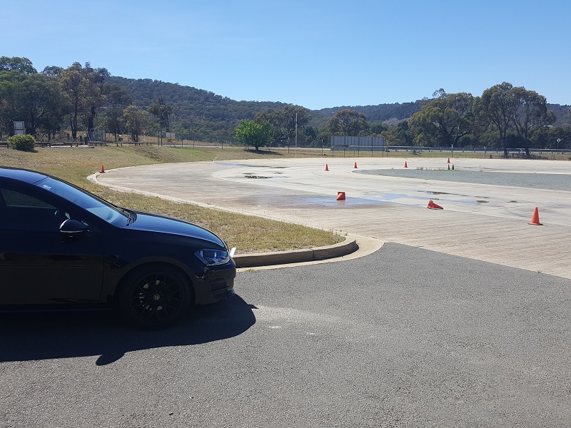 Lining up to face the skid pan