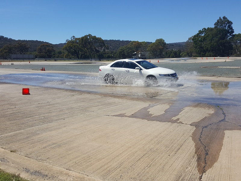 Testing our skills on the skid pan