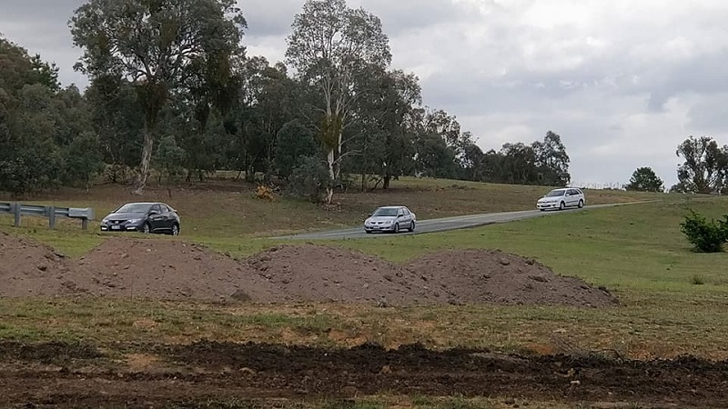 Another group doing laps of the closed-circuit track