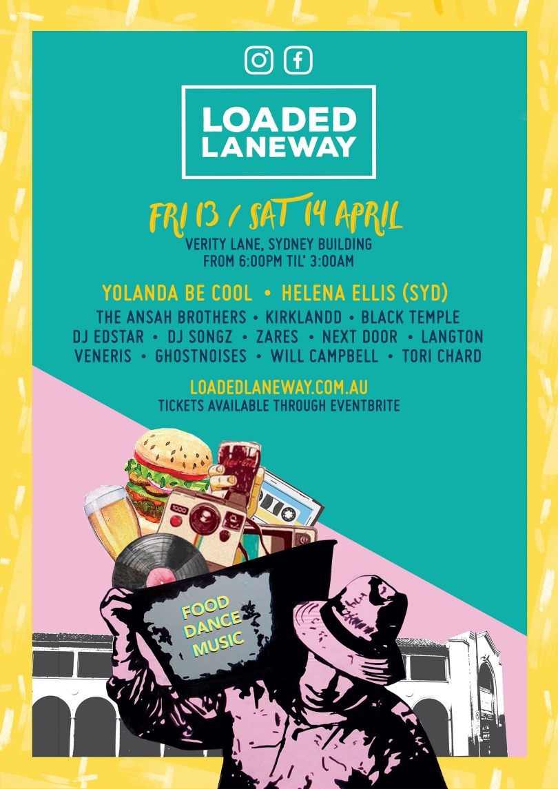 Event poster for Loaded Laneway