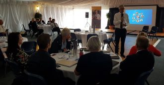 Mark Scott speaking to principals from across southern NSW in Batemans Bay on Monday. Photo: Dept of Eductaion.