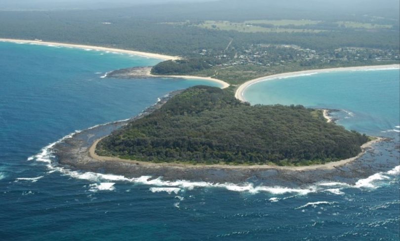 Shark Bay to the south of Broulee Island. Photo: DPI