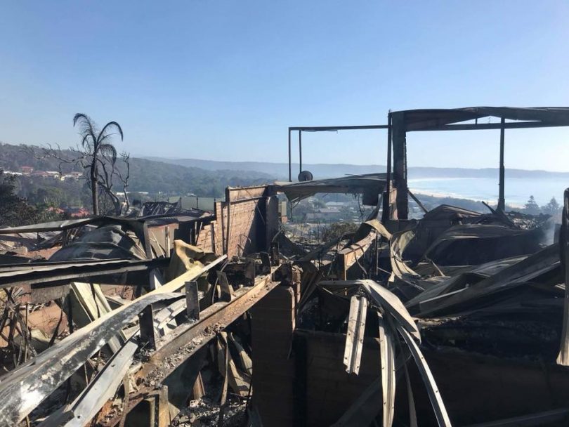 The remains of the Cochrane's home on Francis Hollis Drive. Photo: Leanne Cochrane.