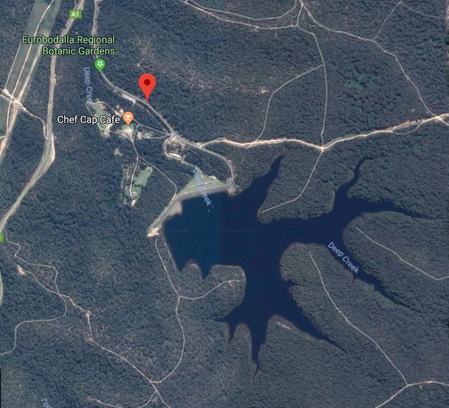 Deep Creek Dam, just south of Batemans Bay. Photo: Google Maps.