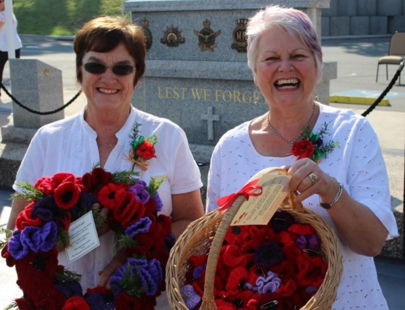 Narelle Davis and Lynda Ord from the Narooma Community Choir. Photo: Ian Campbell.