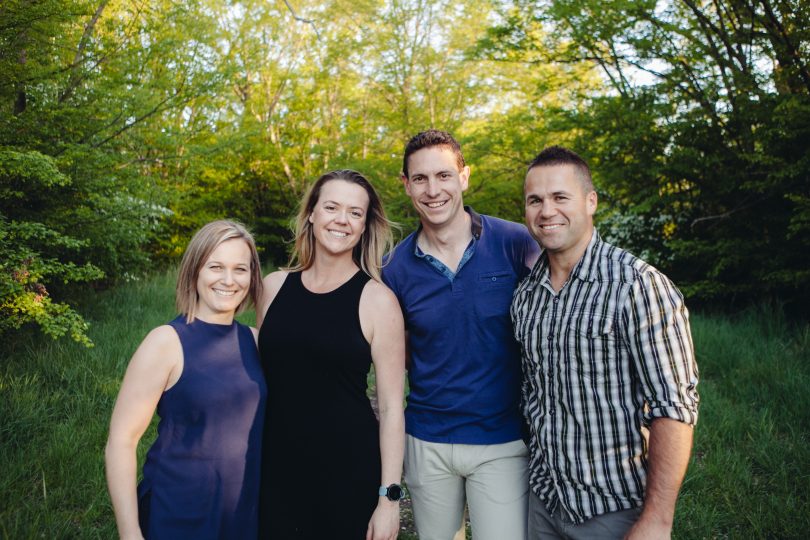 Peter Blackshaw Real Estate Belconnen directors from left to right – Rebecca Braddon, Esther Sebbens, Matt Sebbens and Michael Braddon.