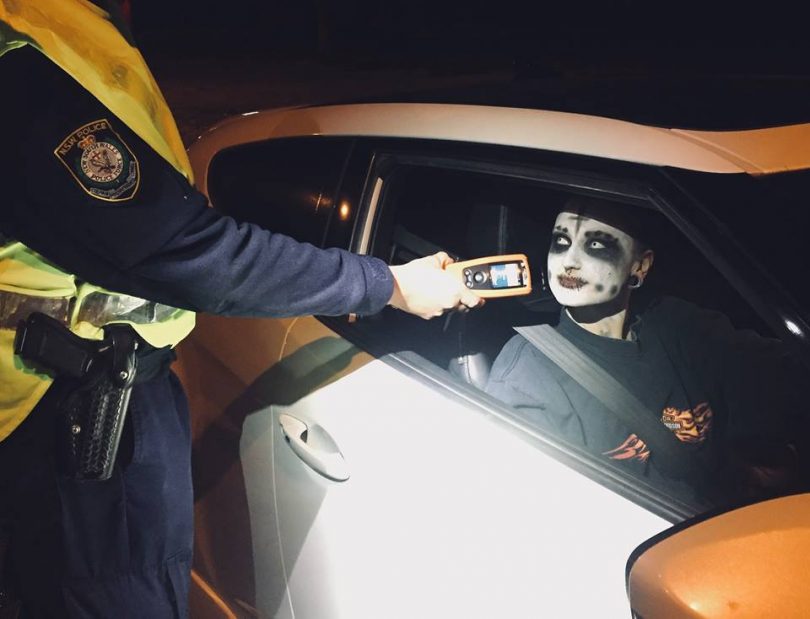 Police at Wagga Wagga got a surprise when they stopped this motorist over the weekend for a breath test, he passed went on to enjoy his weekend. Photo: South Coast Police Facebook.