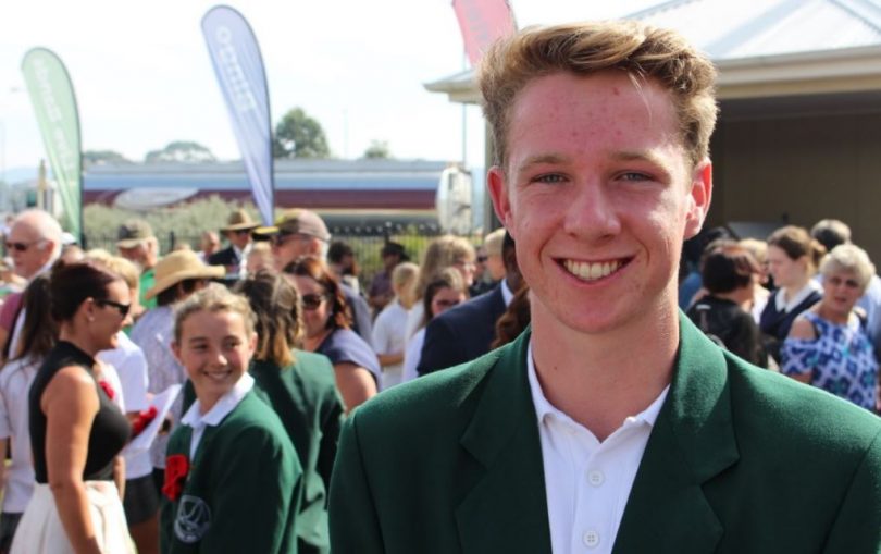 Narooma High School student Roey Spurgeon read an Australian versions of "What is a Veteran?" Photo: Ian Campbell.