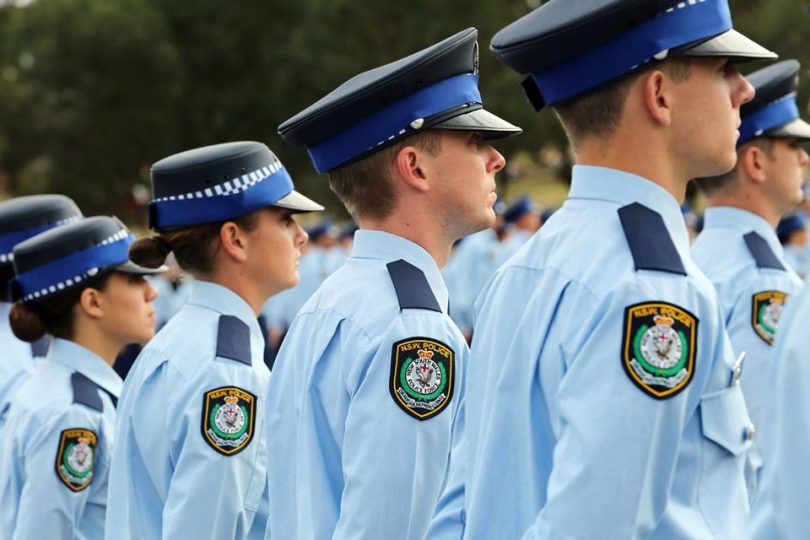 Of the probationary constables starting work this week, seven identify as being of Aboriginal or Torres Strait Island background, while 21 others were born overseas. Photo: NSW Police Facebook.