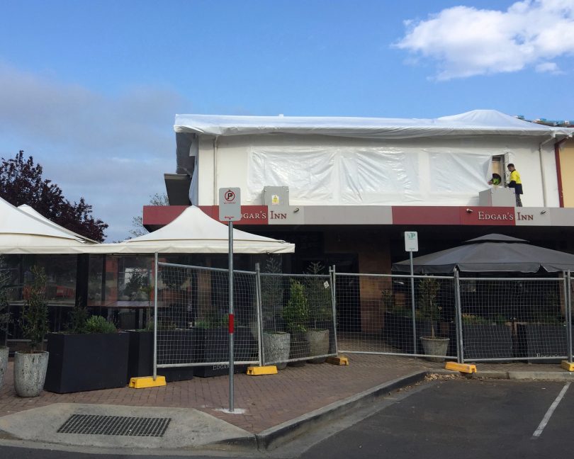 Asbestos removal at Ainslie Shops in 2017 (photo Tim Benson)
