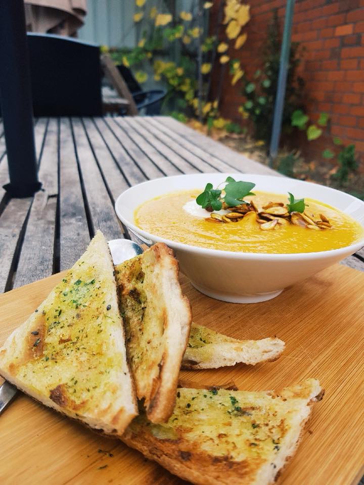 The first soup of the season at Sprout Eden - Roasted Pumpkin. Photo: Sprout Cafe Facebook.