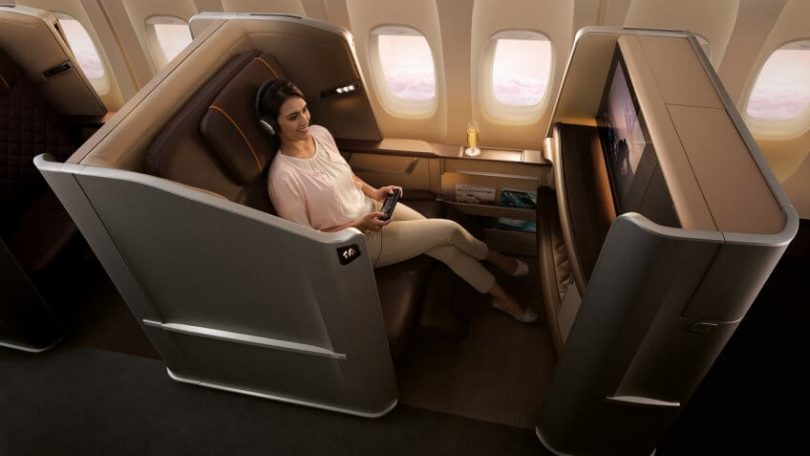 First class on Singapore Airlines, now flying daily out of Canberra. Photo: Singapore Airlines.