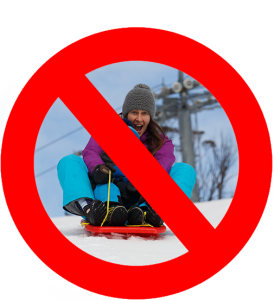 'Kosciuszko Thredbo (KT) are prohibiting the use of toboggans or any like sliding devices across the entire resort area'. Image from the Thredbo website.