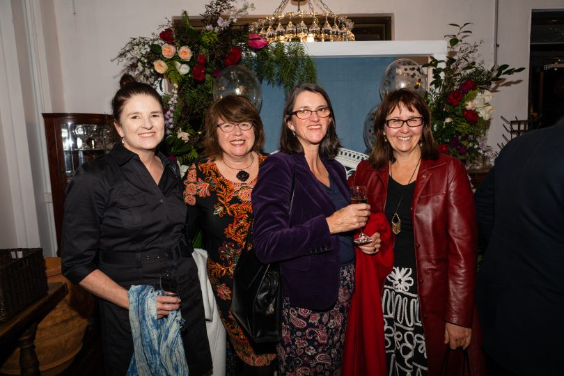 Therese Maher, Kathy Goth, Kris Cala and Robyn Frost posing for social photography