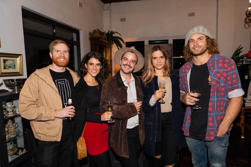 Matt Lowe, Bec Cuzzillo, Nathan Harradine-hale, Larissa Hrstic and Anton Francia posing for social media photos