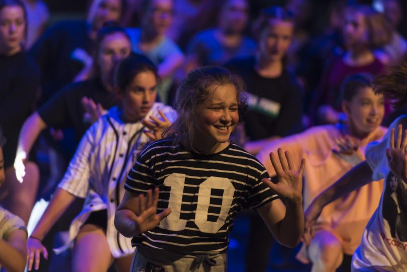 Fresh Funk students performing in ‘Black Swan’, 2017. Photo: Martin Ollman.