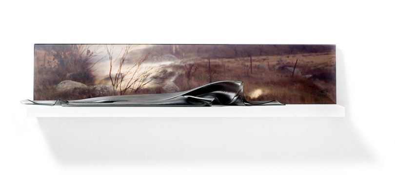 Kirstie Rea, Envelop 1, 2018, glass, digital print, 18H x 82W x 16Dcm. Photo: Supplied. 