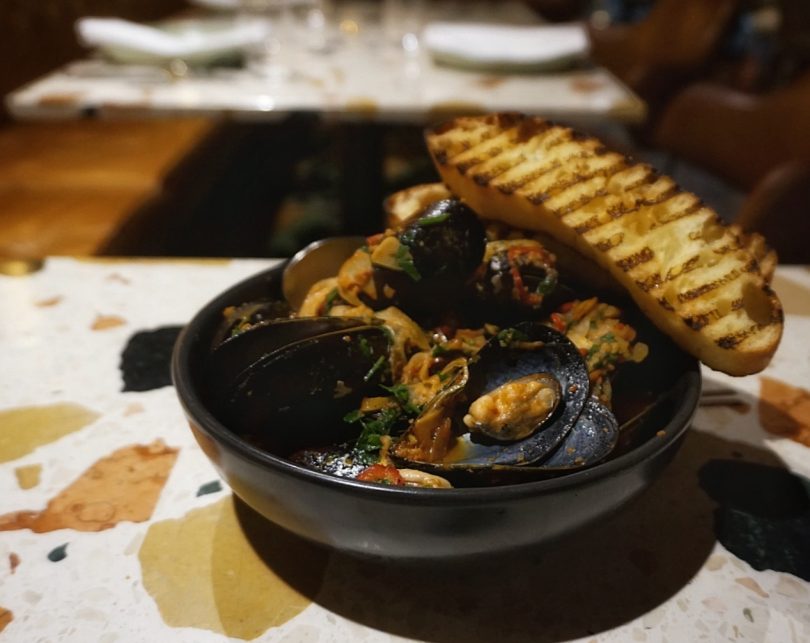 Spring Bay mussels with fennel, nduja and prosecco. Photo by Sophia Brady