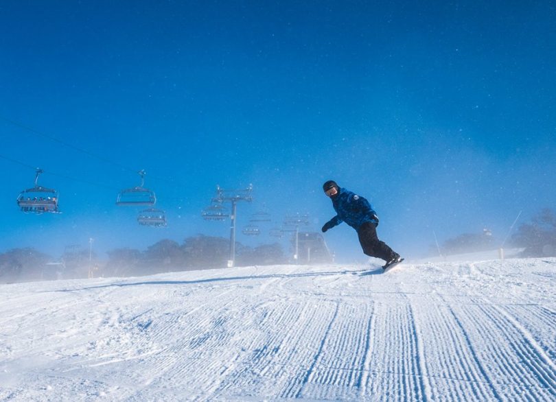 Making the most of man-made snow at Perisher on the opening weekend of the ski season. Photo: Perisher Facebook.