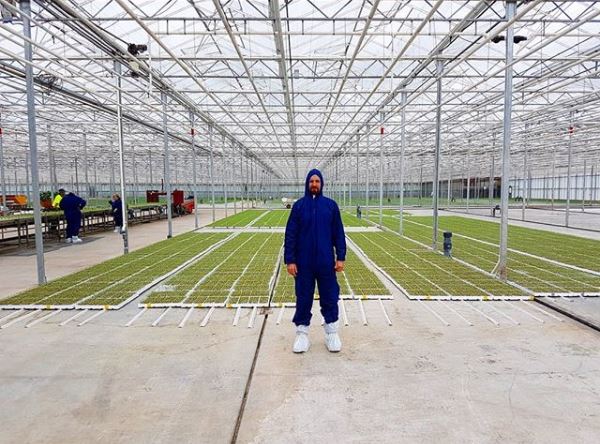 Paul West exploring the link between science and food production for ABC TV's Catalyst. Photo: Paul West Instagram.