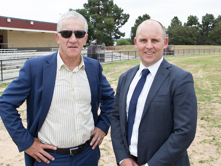 Cricket ACT chairman John Miller (left) and Cricket ACT CEO Cameron French (right). Photo: Supplied