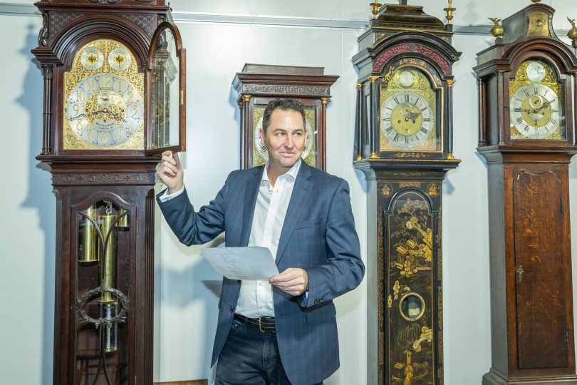 Collection of long case clocks