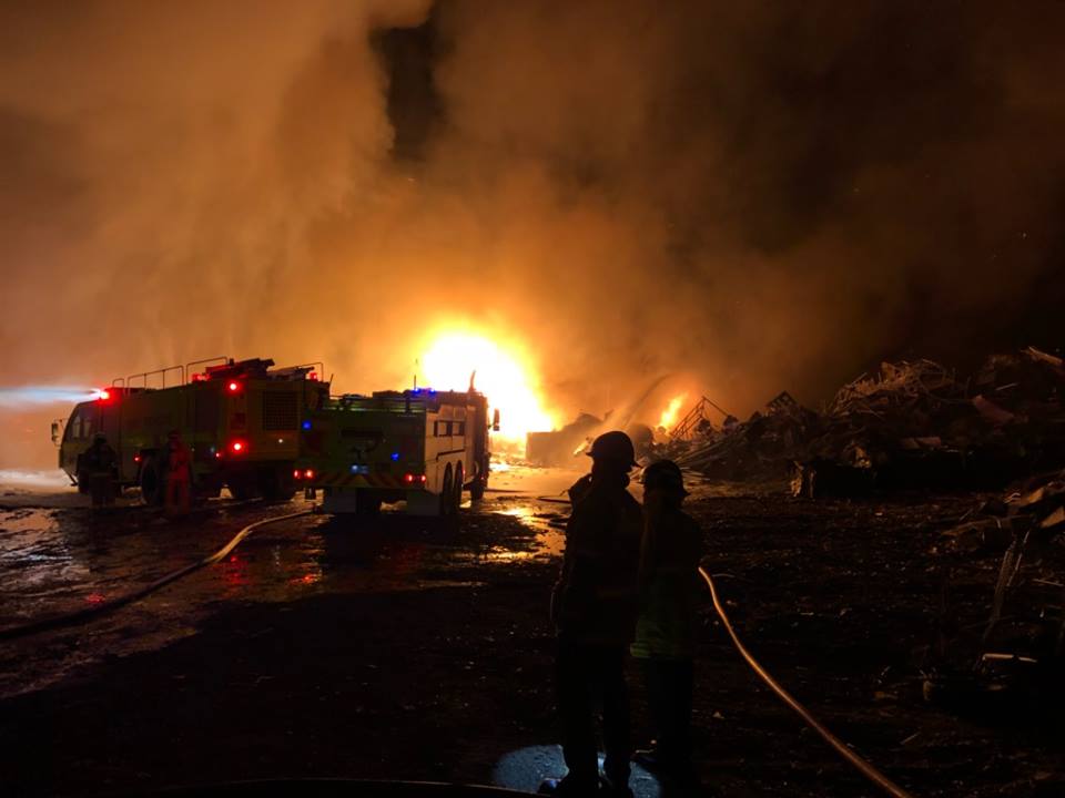 Firefighters work overnight to bring blazing fire under control in ACT scrap metal yard