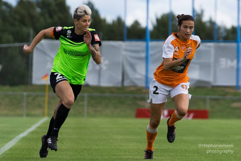 Every football fan in Canberra knows and loves Michelle Heyman. Photo: Stephanie Meek Photography supplied by Capital Football.