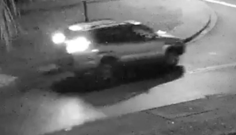 A still from the CCTV footage showing the vehicle believed to be involved in the Calwell attack