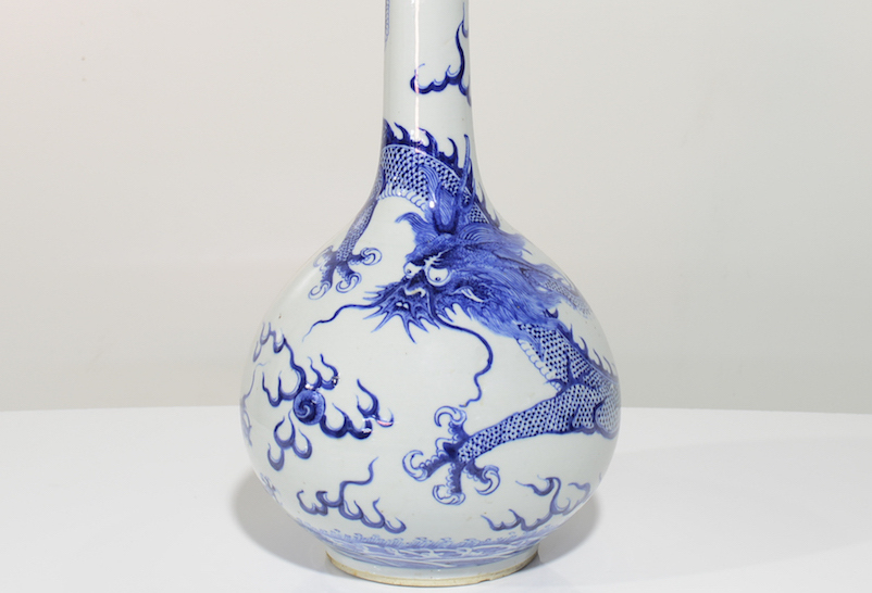 A range of Asian and Chinese collectables like this 19th century Chinese blue and white dragon vase are more in-demand than ever before.