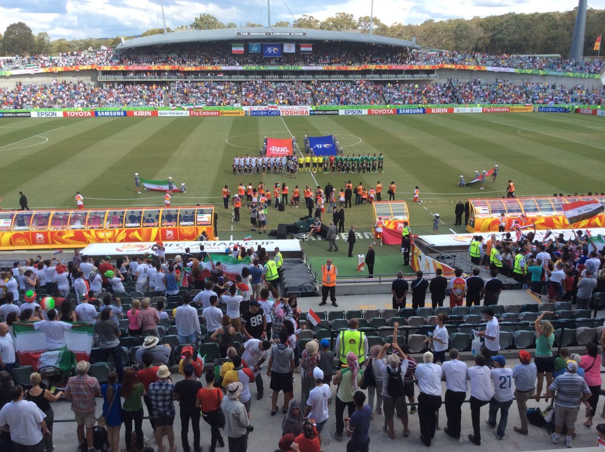 Crowds watching soccer