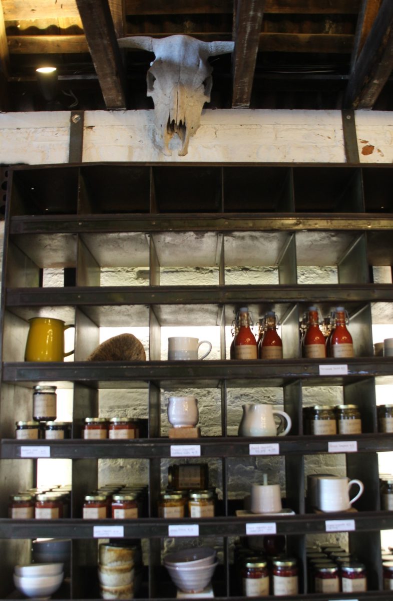 A range of pickled and fermented products are available alongside local pottery.