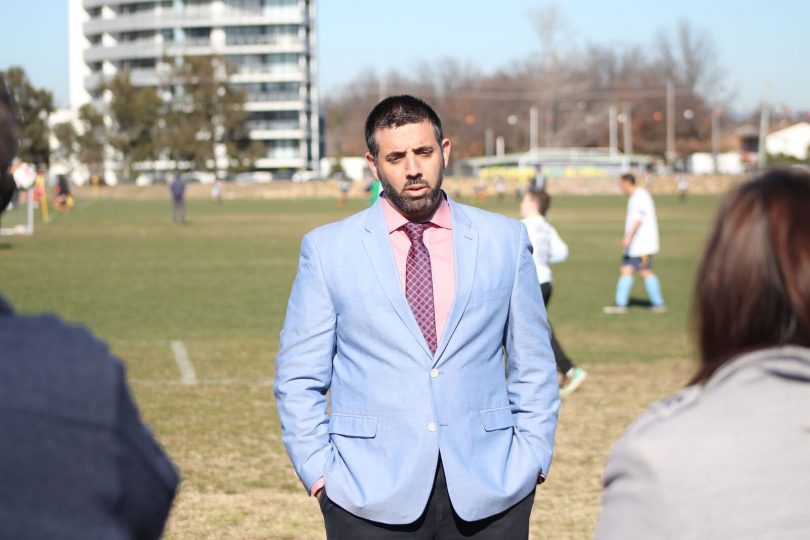 Bid organiser Michael Caggiano at the launch of the foundation membership campaign.