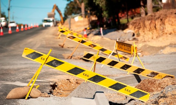 Work is continuing on a major upgrade to Beach Road, Batemans Bay, between the Princes Highway and Orient Street. Photo: ESC.