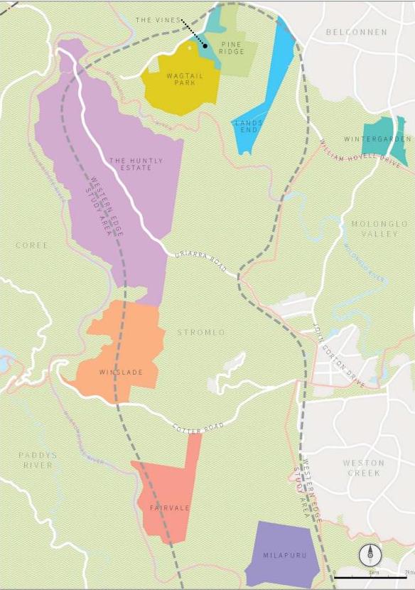 Former Land Development Agency land purchases west of Canberra. Source: Auditor-General