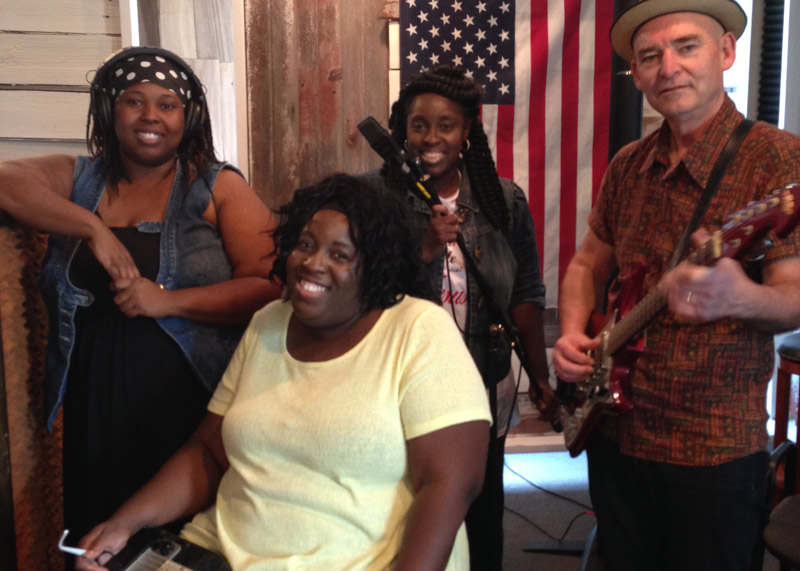 The band recording in a studio in Toledo, Ohio. Image courtesy of the artist.