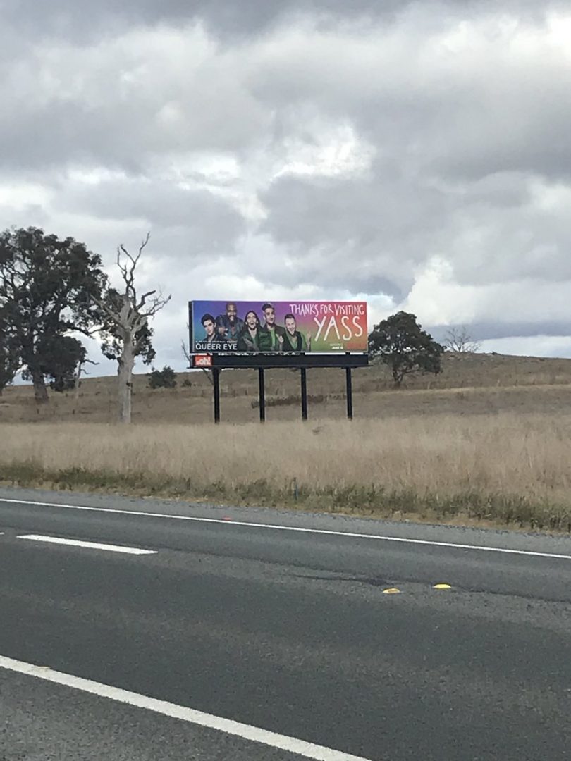 Priceless promotion for the Yass Valley. Photo: Jamie Travers Twitter