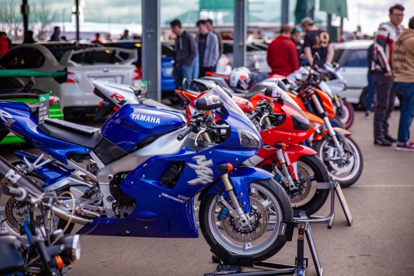 Japanese bikes on display from the Canberra Motorcycle centre