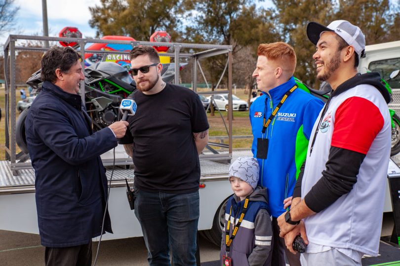 RiotACT journalist Tim Gavel interviewing the organisers